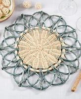 Saro Lifestyle Spiral Rattan Placemats, 15" Round