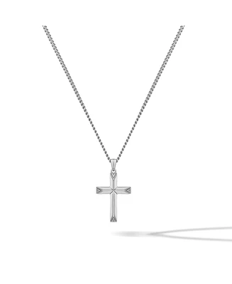 Vincero Men's Silver Cross Pendant Necklace in Stainless Steel, 22"