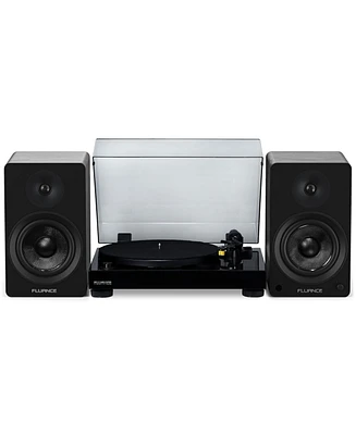 Fluance RT80 Classic High Fidelity Vinyl Turntable with Ai61 Powered 6.5" Stereo Bookshelf Speakers, Diamond Stylus, Belt Drive, Built-in Preamp, 90W