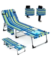 5-Position Outdoor Folding Chaise Lounge Chair