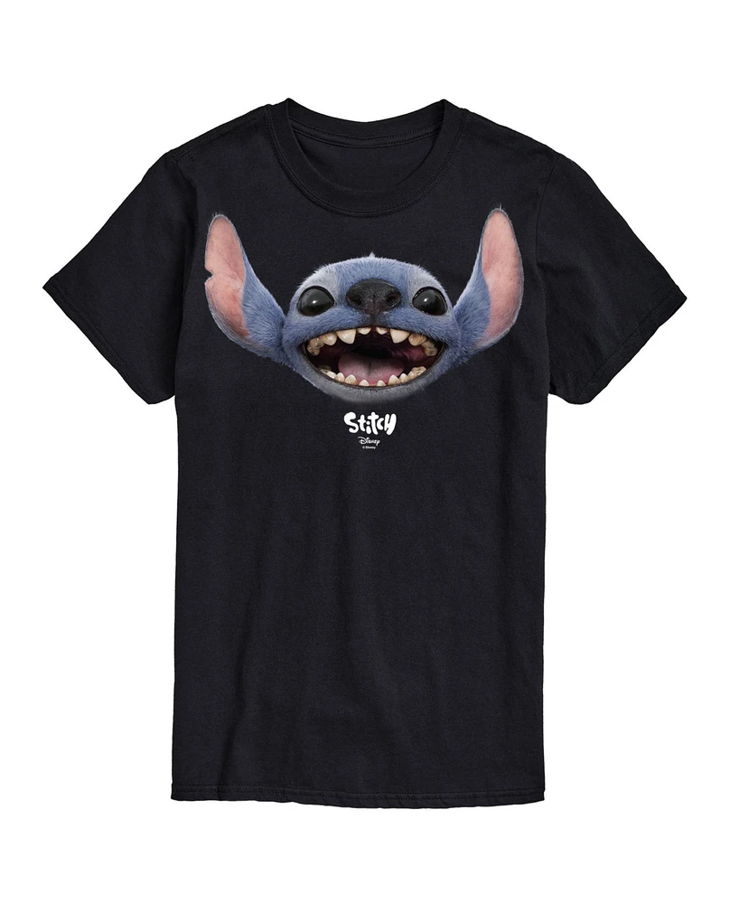 Airwaves Men's Lilo and Stitch Live Action Face Short Sleeve T-Shirt