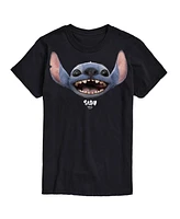 Airwaves Men's Lilo and Stitch Live Action Face Short Sleeve T-Shirt