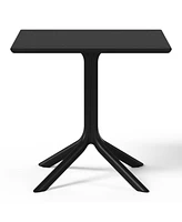 5-Piece Outdoor Square Patio Dining Table Set with Stackable Chairs