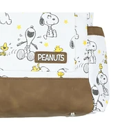 Peanuts Snoopy and Woodstock Convertible Canvas Tote Bag Purse With Backpack Straps And Adjustable Shoulder Strap