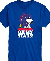 Airwaves Men's Peanuts Snoopy Oh My Stars Short Sleeve T-Shirt