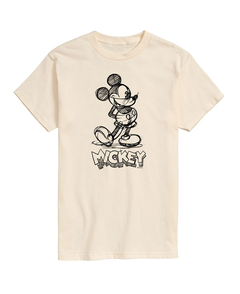 Airwaves Men's Disney Mickey Sketch Graphic Short Sleeve T-Shirt