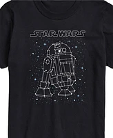 Airwaves Men's Star Wars Droid Galaxy Stars Short Sleeve T-Shirt