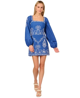 Adrianna by Papell Women's Cotton Embroidered Sheath Dress
