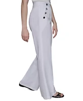 Karl Lagerfeld Paris Petite Button-Trim-Pocket Pants