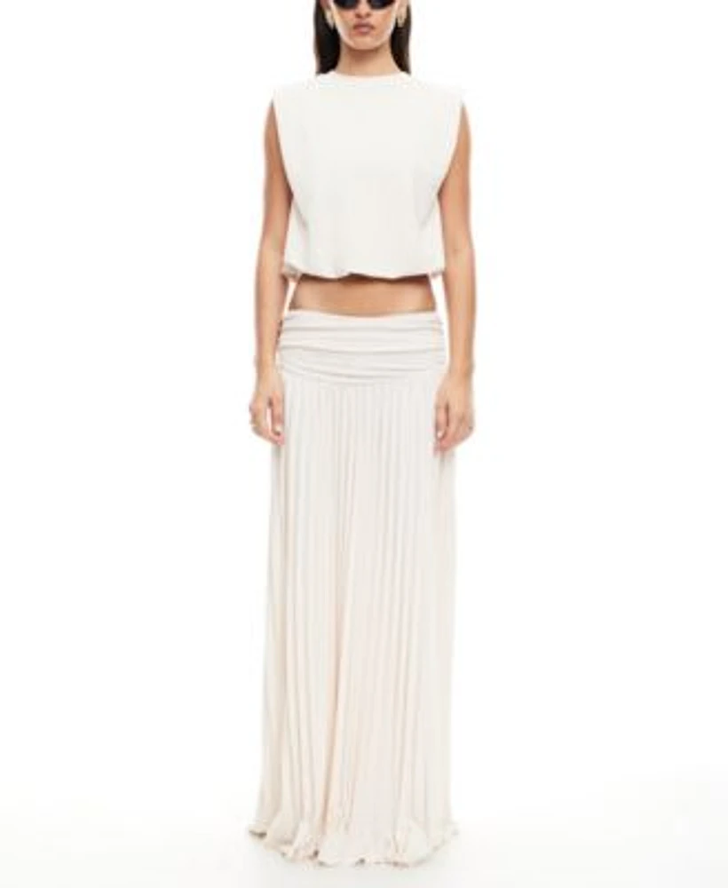 Lioness Womens Field Of Dreams Crop Top Pleated Maxi Skirt