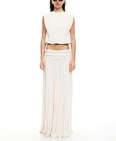 Lioness Womens Field Of Dreams Crop Top Pleated Maxi Skirt