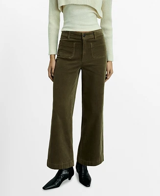 Mango Women's Catherin Culotte Corduroy Pants