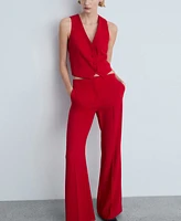 Mango Women's Wide Leg Suit Pants