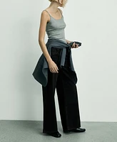 Mango Women's Low Waist Wide Leg Jeans