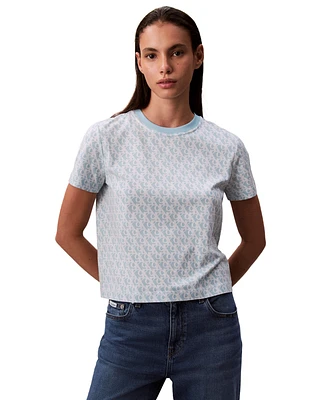 Calvin Klein Jeans Women's Allover Monogram Classic T-Shirt