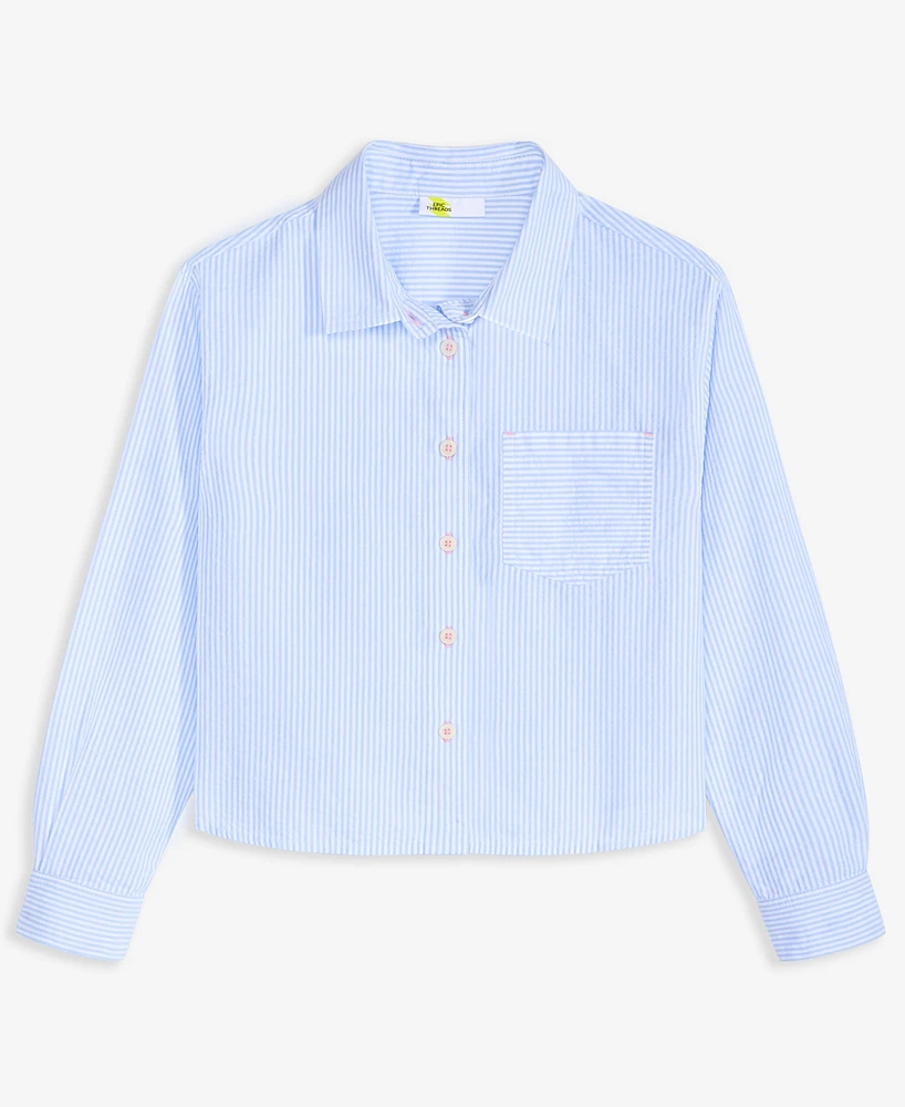 Epic Threads Little & Big Girls Cotton Seersucker Shirt, Exclusively at Macy's