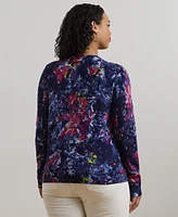 Lauren Ralph Plus Print Cotton-Blend Sweater