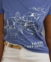 Lauren Ralph Plus Cotton-Blend Jersey Graphic Tee