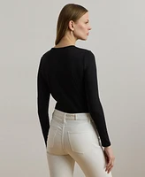 Lauren Ralph Cotton-Blend Long-Sleeve Top