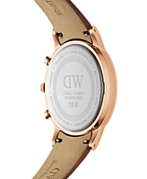 Daniel Wellington Men's Iconic Chronograph Saint Mawes Brown Leather Watch 42mm