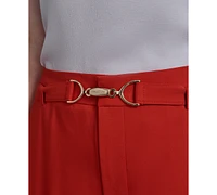 Halston Women's Low-Rise Straight-Leg Hardware Pants