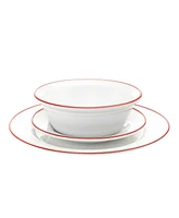 Godinger Bistro Red Band 16-pc Porcelain Dinnerware Set
