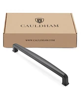 Solid Matte Black Bar Cabinet Handles 7.5" Hole Centers 5 Pk
