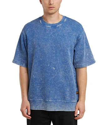 G-Star Raw Men's Relaxed Fit Short Sleeve Acid Wash Sweatshirt