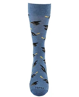MeMoi Men's Graduation Pattern Rayon Novelty Crew Socks