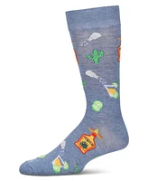 MeMoi Men's Tequila Lime Crew Socks