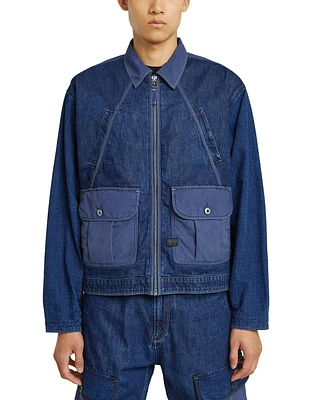 G-Star Raw Men's Mixed Media Zipper Coach Jacket