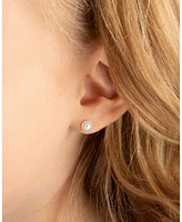 Tiny Blessings Children's 14K Gold Pearl Halo Studs Girls' Screw Back Earrings