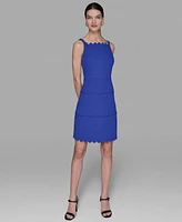 Karl Lagerfeld Paris Women's Scalloped-Trim Square-Neck Sheath Dress
