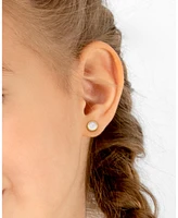 Tiny Blessings Children's 14K Gold Genuine Shimmer Mother of Pearl Round Studs Girl's Screw Back Earrings