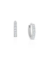 Tiny Blessings Children's Sterling Silver 9mm Timeless Pave Huggie Hoop Earrings