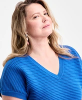 Style & Co Plus V-Neck Dolman-Sleeve Top, Exclusively at Macy's