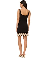 Adrianna by Papell Women's Square-Neck Crochet-Trim Dress