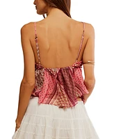 Free People Women's Alix Printed V-Neck Sleeveless Top