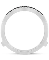 Black & White Diamond Guard Ring (3/8 ct. t.w.) in 14k White Gold