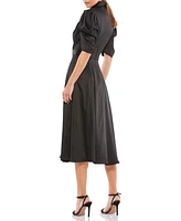 Mac Duggal Women's Ieena Quarter Length Puff Sleeve A Line Dress