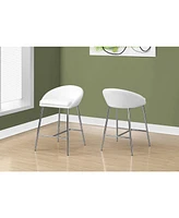 Stylish Set of Two Metal Bar Chairs with Low Back Support