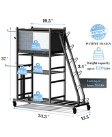 Mythinglogic Weight Capacity Yoga Mat Storage, Large Capacity Home Gym Workout Equipment Storage Rack