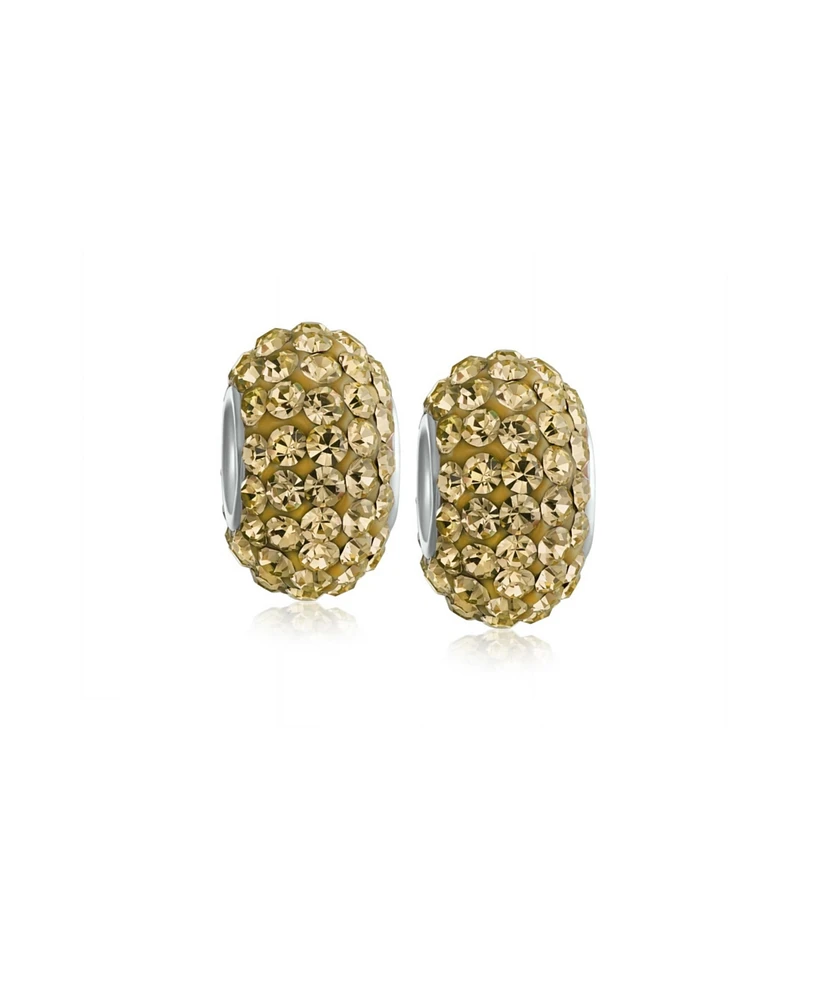 Bling Jewelry Charm Sets Crystal Spacer Bead Core .925 Sterling Silver Fits European Bracelet