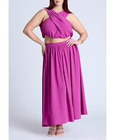 Eloquii Plus Shirred Wrap Crop Top