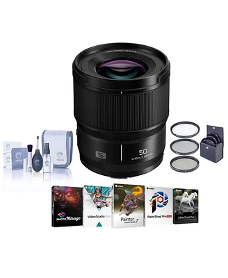 Panasonic Lumix S 50mm f/1.8 Lens for L Mount, Bundle with ProOptic 67mm Filter Kit, Pc Software Kit, Filter Kit, Cleaning Kit