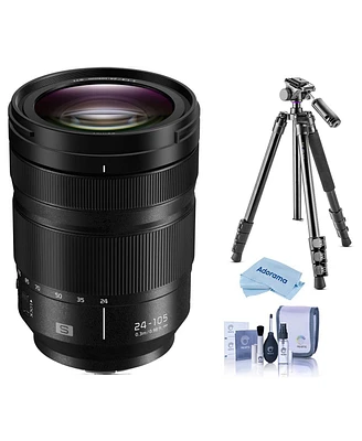 Panasonic Lumix S 24-105mm f/4 O.i.s. Lens for L Mount, Bundle with Vanguard Alta Pro 264AT Tripod and Tbh-100 Head, Cleaning Kit, Cleaning Cloth