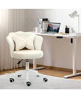 Dyhome Modern Velvet Task Chair 360 Swivel Adjustable Height Office