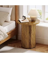 Tribesigns Round End Table for Living Room, Industrial Circle Side Table, Narrow Nightstand for Small Spaces, Living Room, Bedroom