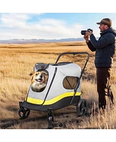 Bingopaw 4 Wheel Medium-Large Dog Stroller With 3 Zipper Doors