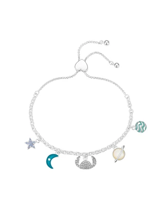Disney Crystal and Mother of Pearl Stitch Outer Space Bolo Bracelet